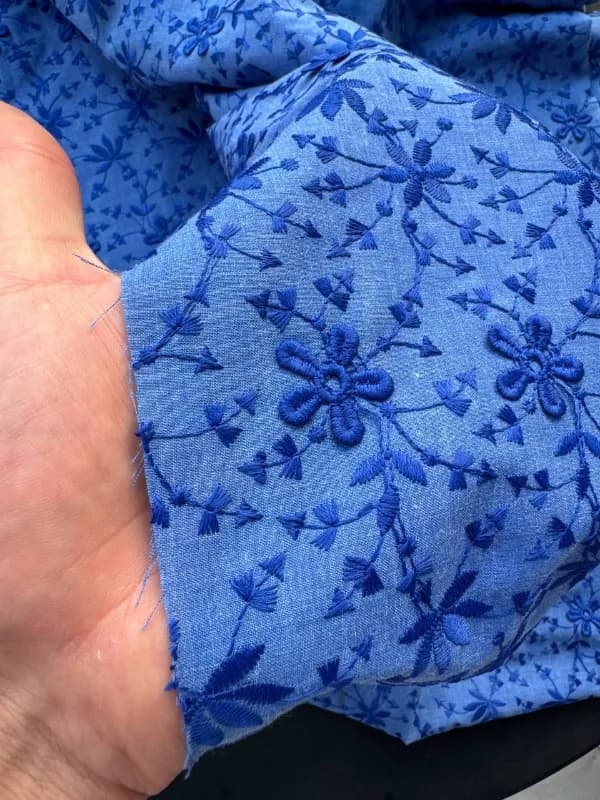 پارچه وال آبی گل ریز — تصویر ۳