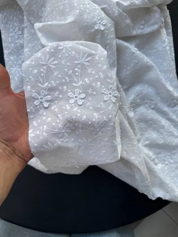پارچه وال سفید گل ریز — تصویر ۲