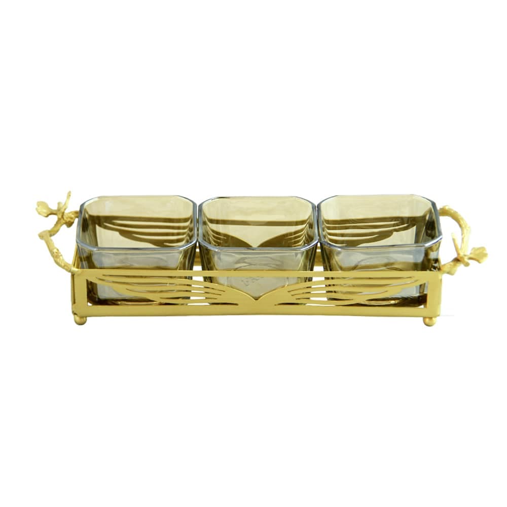 اردوخوری برنجی سالینو مدل سه خانه کد B-7043