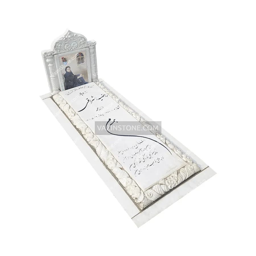 سنگ مزار سفید طرح عمارت