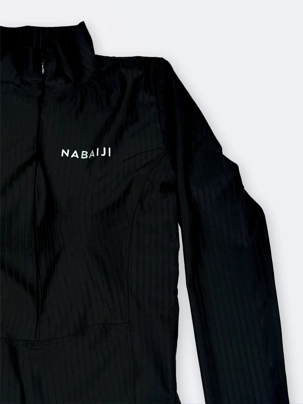 مایو اسلامی زنانه سرهمی مشکی و کاپدار و آستردار نابایجی ( Nabaiji ) حجابدار — تصویر ۵