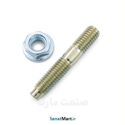 پیچ دوسره بغل اگزوز پژو فولادی (با مهره)