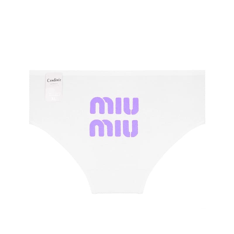شورت زنانه اسلیپ نخی پشت چاپی miu miu برند کندیمیز 3XL — تصویر ۳