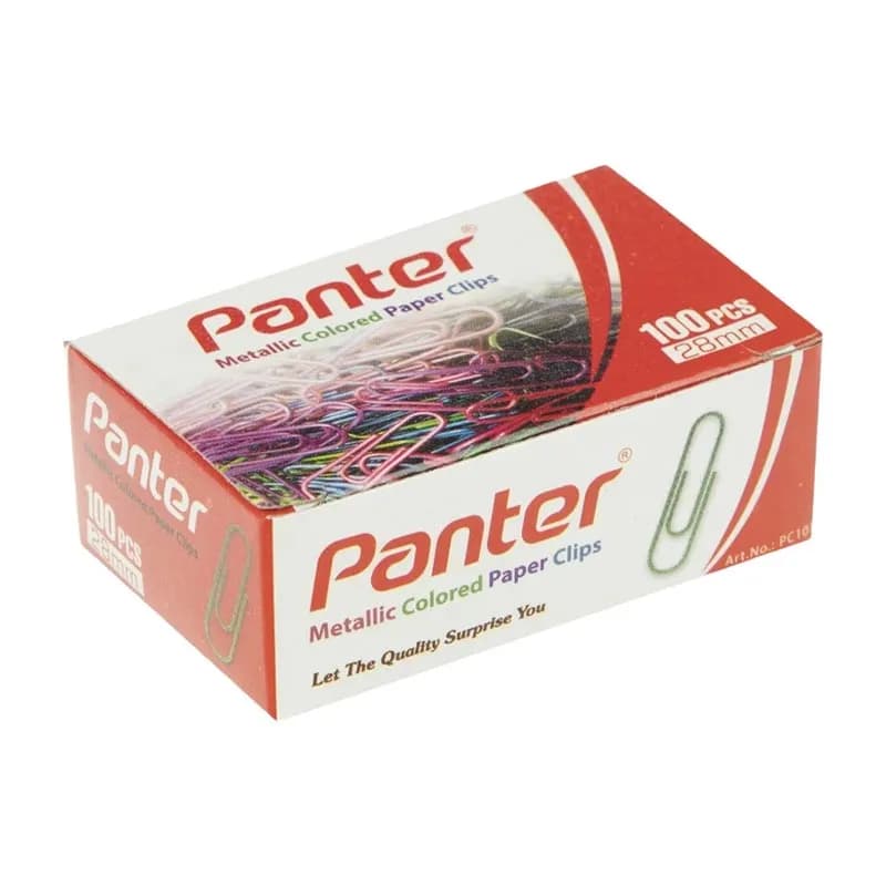 گیره کاغذ متالیک پنتر سایز 28 میلی متر بسته 100 عددی