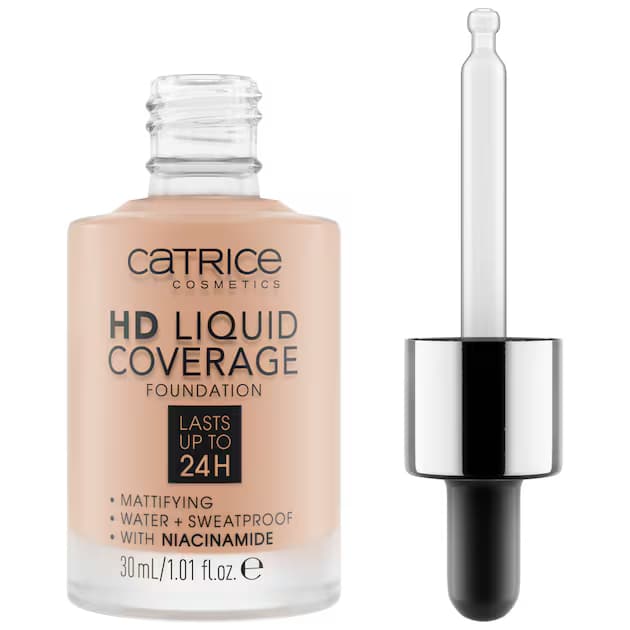 کرم پودر کاتریس Rose Beige سری HD مدل Liquid Coverage شماره 20 حجم 30ml — تصویر ۲