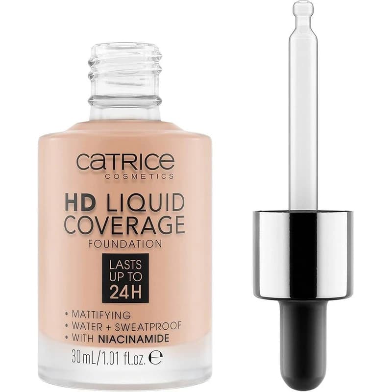 کرم پودر کاتریس Rose Beige سری HD مدل Liquid Coverage شماره 20 حجم 30ml — تصویر ۱۰