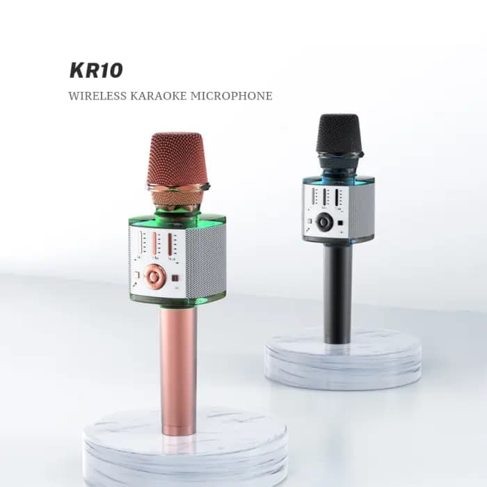میکروفون کارائوکه و اسپیکر بی سیم شارژی قابل حمل یسیدو Yesido KR10 رم خور — تصویر ۳