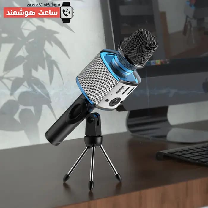 میکروفون کارائوکه و اسپیکر بی سیم شارژی قابل حمل یسیدو Yesido KR10 رم خور — تصویر ۷