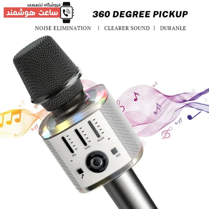 میکروفون کارائوکه و اسپیکر بی سیم شارژی قابل حمل یسیدو Yesido KR10 رم خور — تصویر ۵