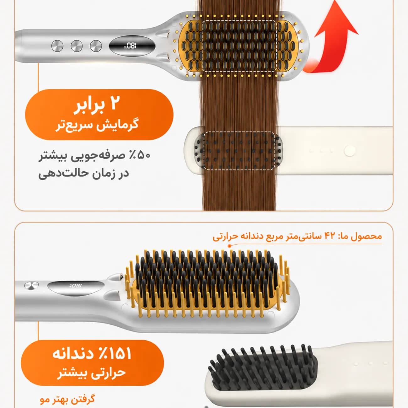 برس صاف کننده حرارتی شیگلم مدل Triple Grip^ — تصویر ۷