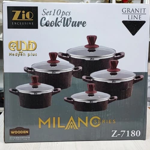 سرویس قابلمه زیو ده پارچه طرح میلانو مدل Z-7180 (AR) — تصویر ۵