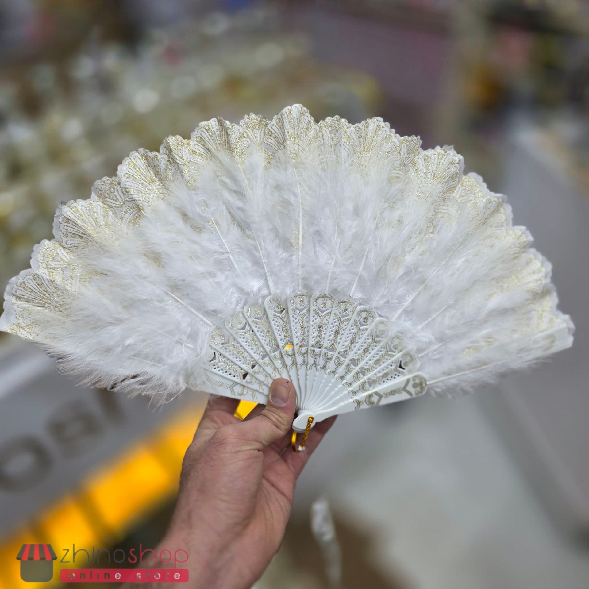 باد بزن زیبای عروس طرح پر — تصویر ۴