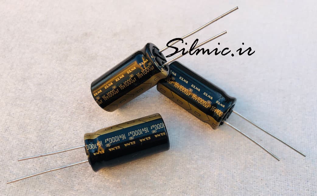 خازن الکترولیتی 1000 میکرو فاراد 16 ولت گرید صوتی النا BLACK GOLD R2O