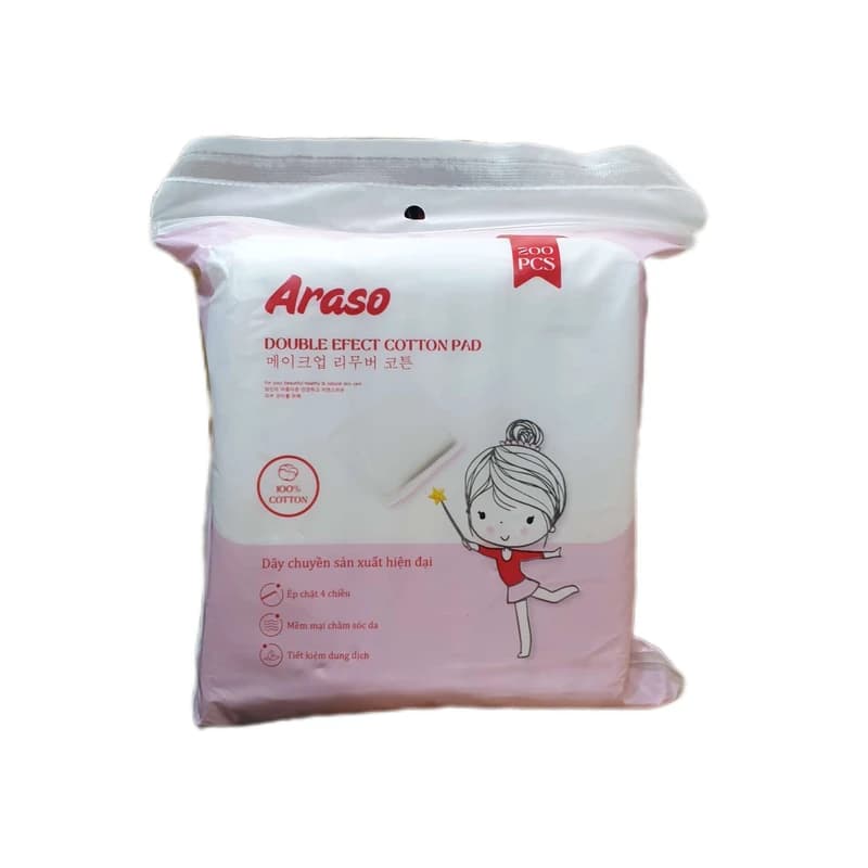 پد پاک کننده آرایش صورت آراسو مدل araso Double Effect بسته 200 عددی
