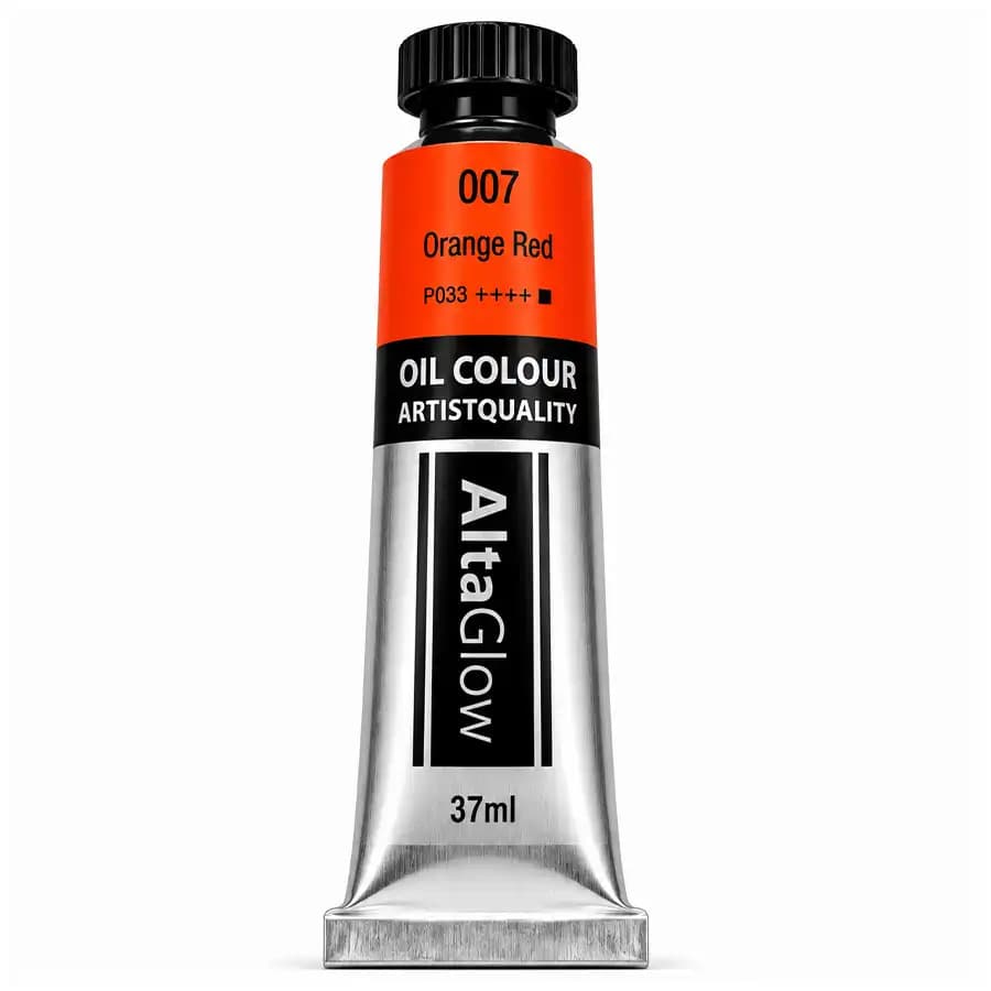 رنگ روغن آلتا گلو رنگ Orange Red کد 007 حجم 37 میلیلیتر