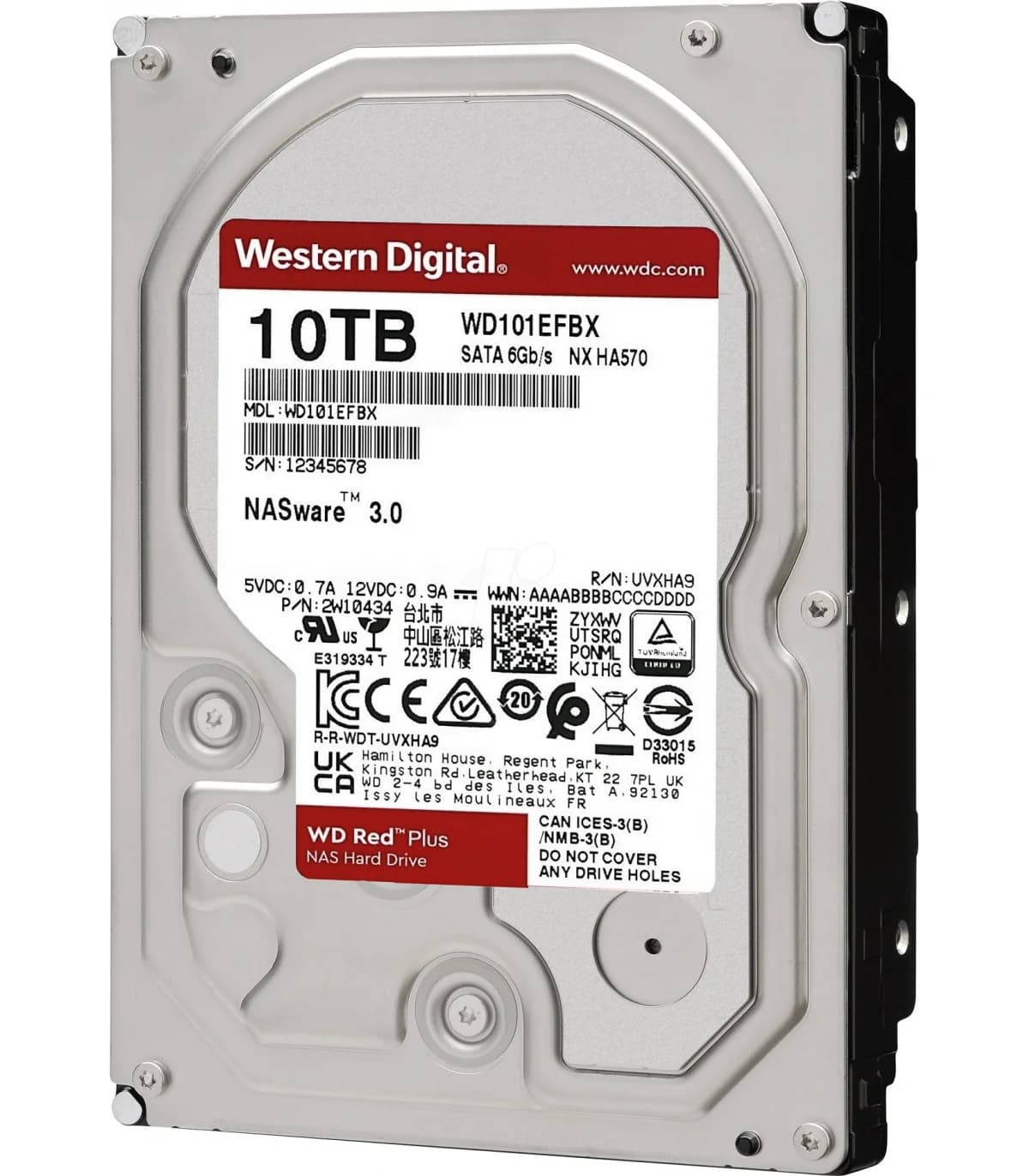 هارد اینترنال وسترن دیجیتال مدل Red Plus 10TB WD101EFBX — تصویر ۲