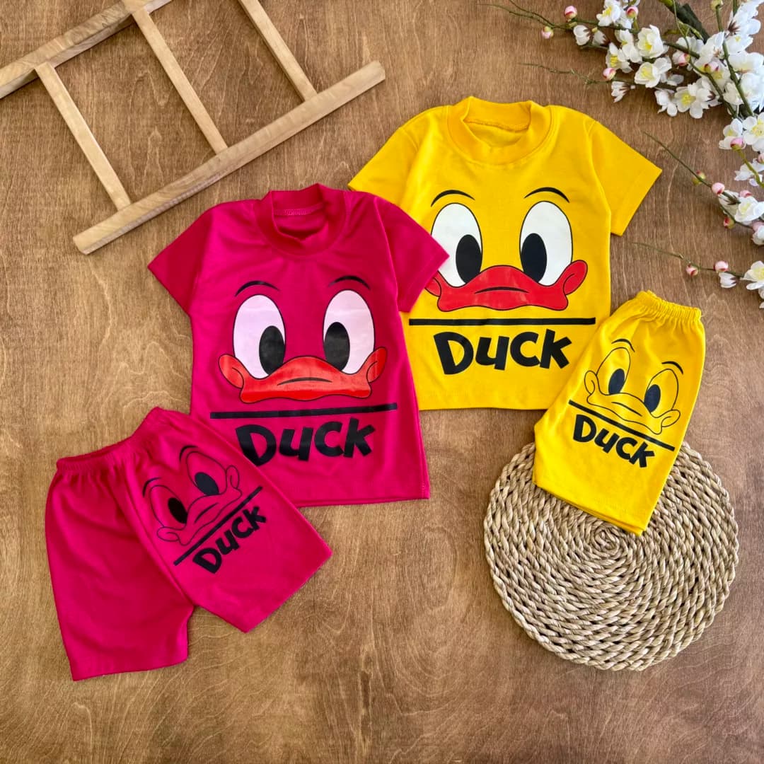 تیشرت شلوارک اردک Duck (ایراددار) کد 6005-1