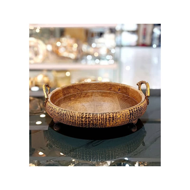سینی گرد چوب و برنج 2912 — تصویر ۳