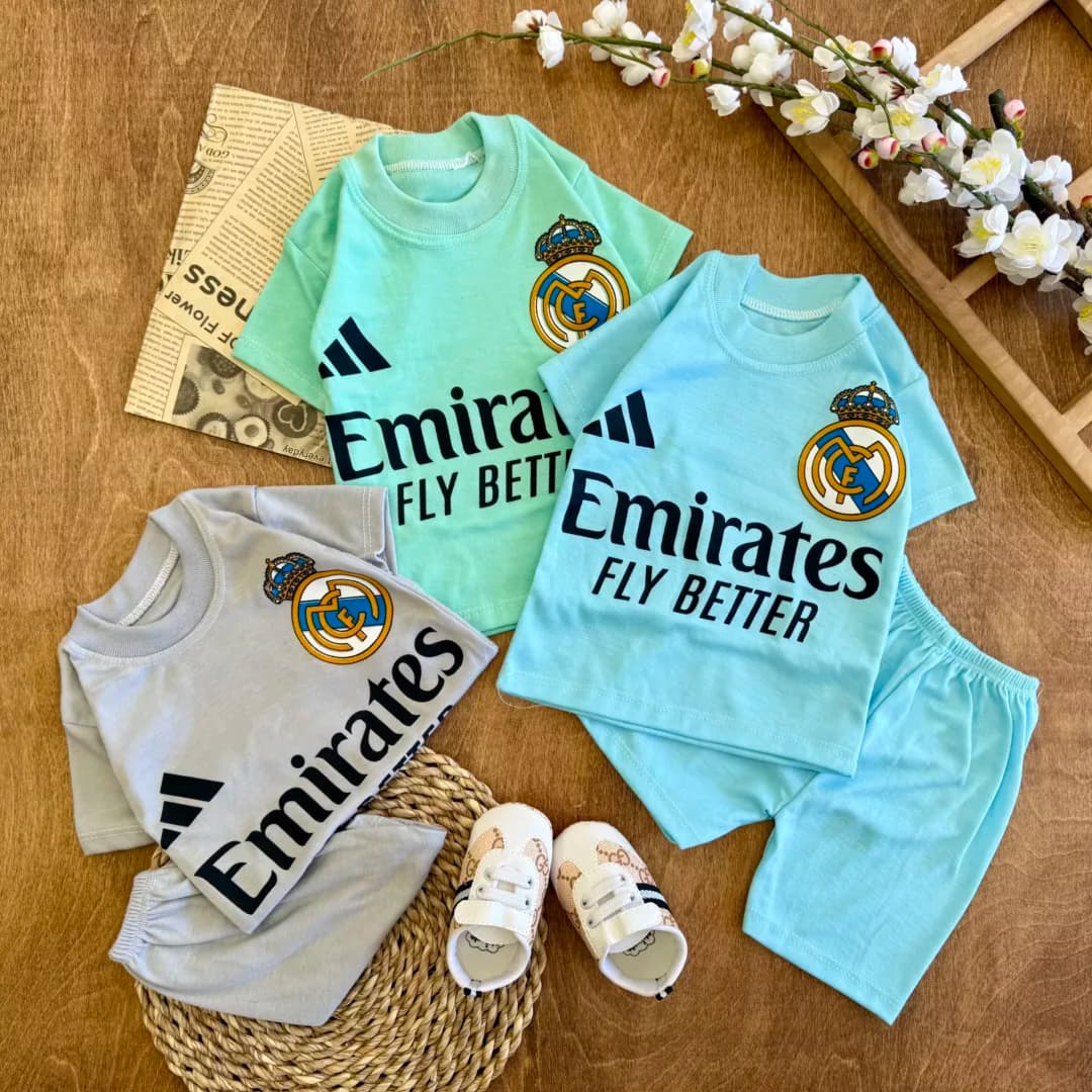 تیشرت شلوارک رئال Emirates سایز 4 تا 6 کد 6395 — تصویر ۲