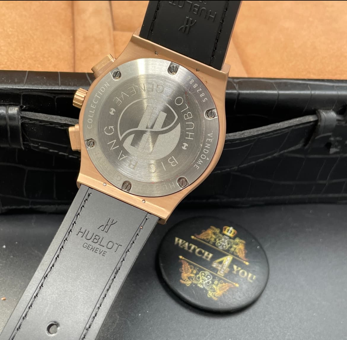 ساعت مچی ست هابلوت كرنوگراف رزگلد صفحه قهوه ای Hublot — تصویر ۳