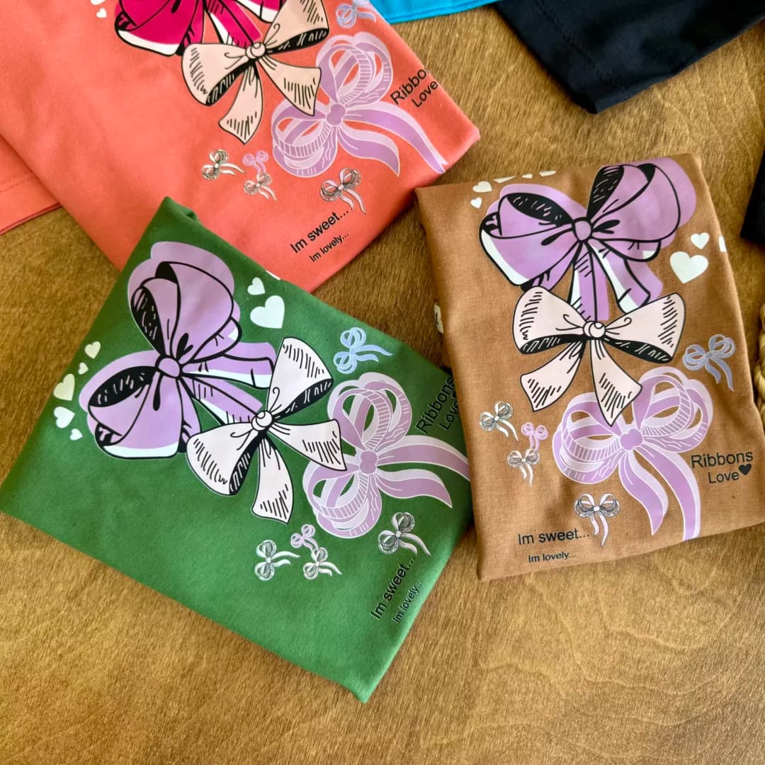 تیشرت شلوارک سه پاپیون Ribbons Love کد 6286 — تصویر ۲