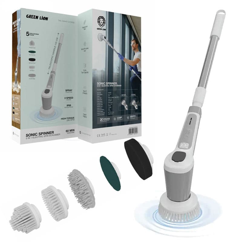 طی اسکرابر چرخشی شارژی گرین لاین مدل Green Lion sonic spinner 5in1 GSC-400