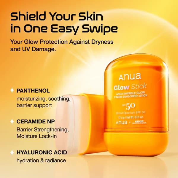 ضد آفتاب استیکی بی رنگ و درخشان کننده آنوا Invisible Glow Finish Sunstick — تصویر ۳