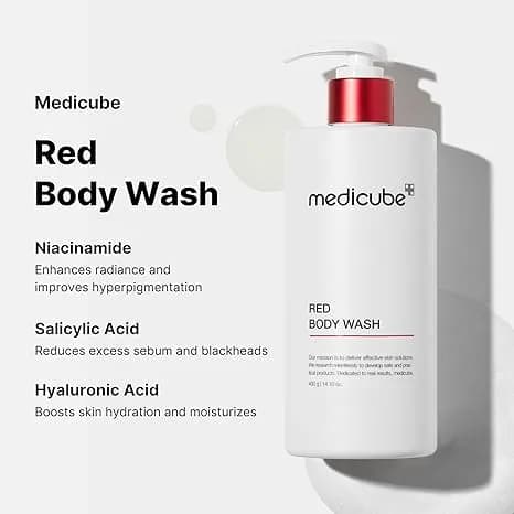 شوینده بدن ضد آکنه قرمز مدی کیوب 400 گرم Medicube Red Acne Body Wash — تصویر ۲