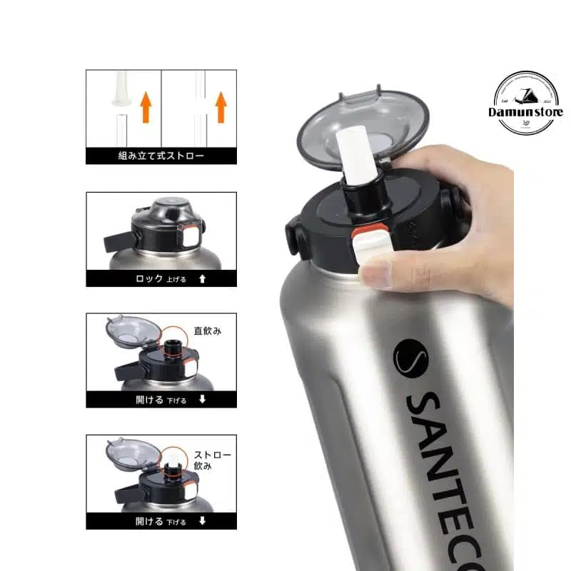 فلاسک دوجداره ۱۹۰۰ میلیلیتری سانتکو مدل Erie Sport کد HD-1900-117B — تصویر ۸