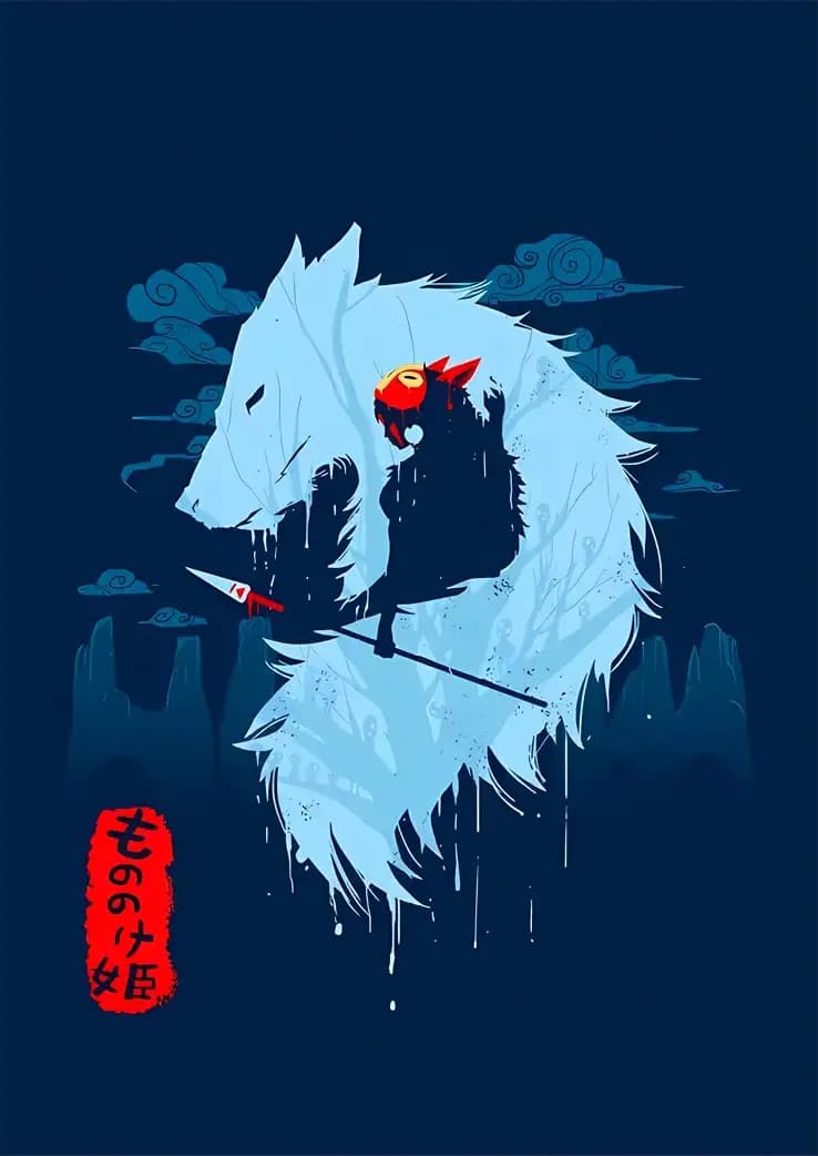 متال پوستر انیمه Princess Mononoke کد N603 — تصویر ۲