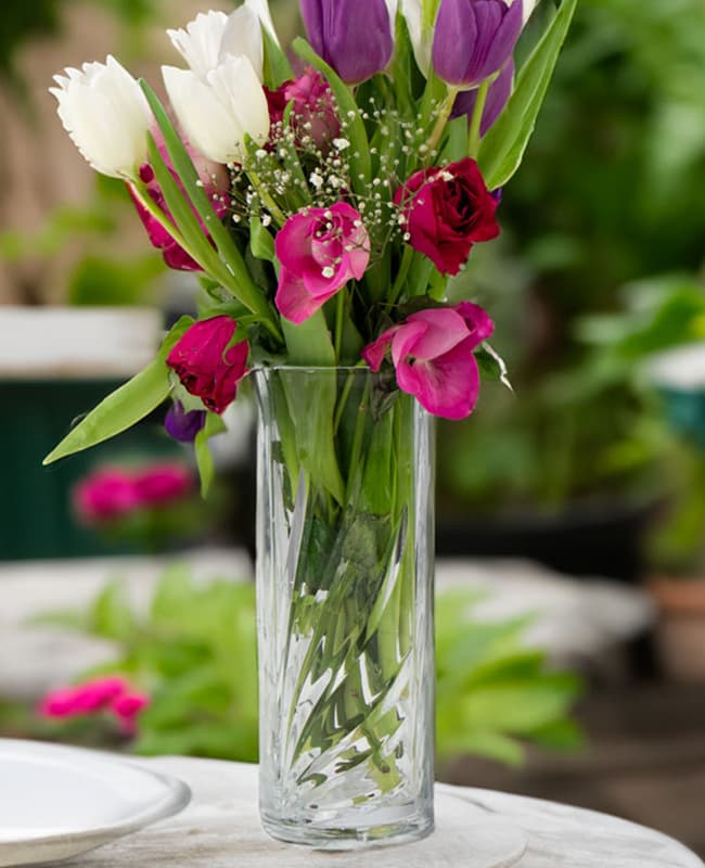 گلدان استوانه ای طرحدار دلی گلس deli glass