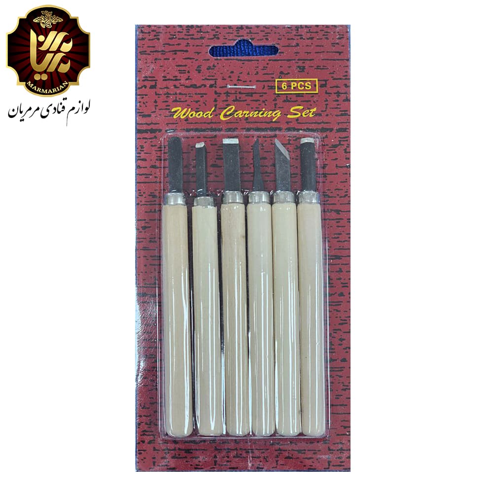 ابزار مجسمه سازی دسته چوبی بسته 6 عددی