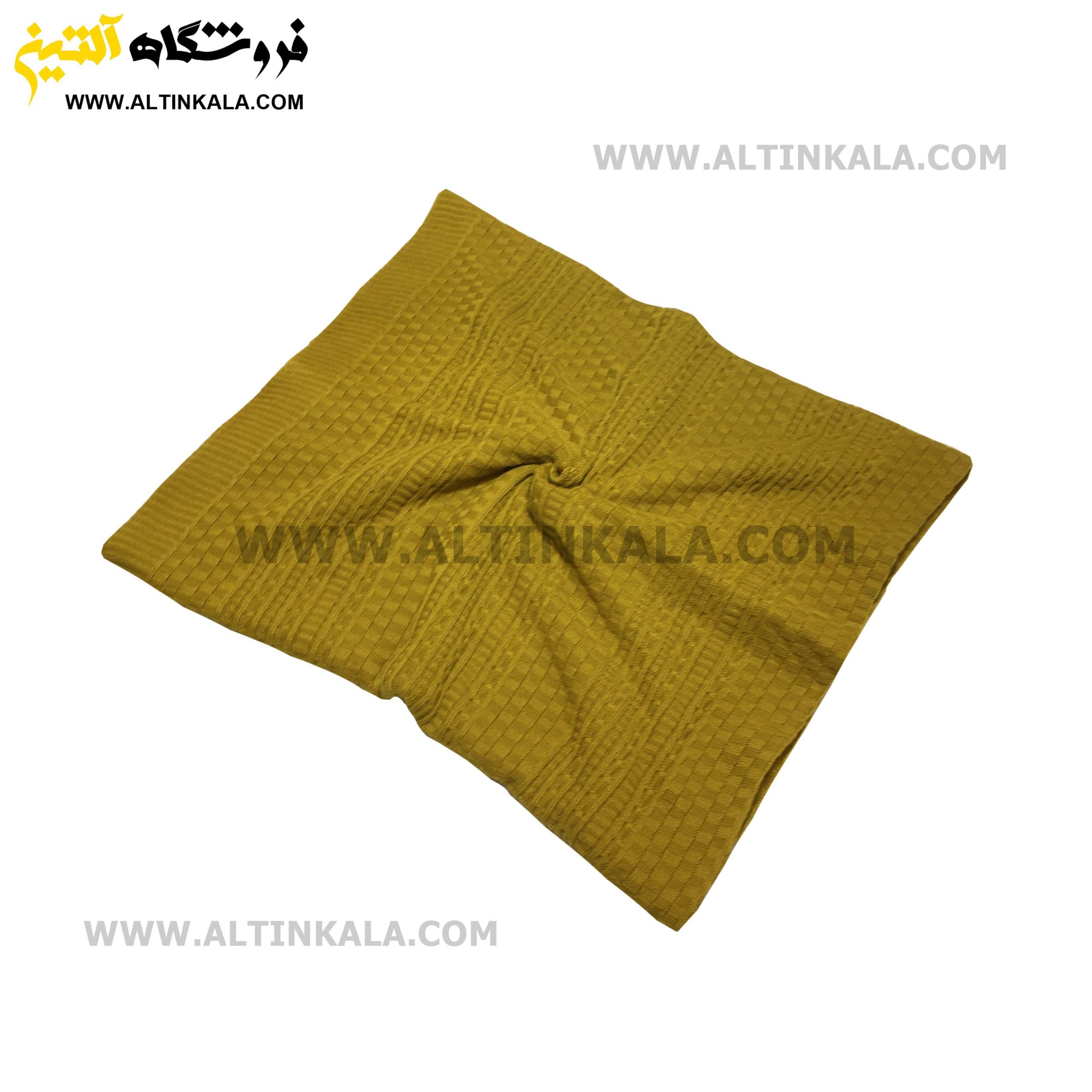 شال مبل بافت (رومبلی) سوپر (تراکم بالا) طرح هیلدا سایز 150×200 خردلی