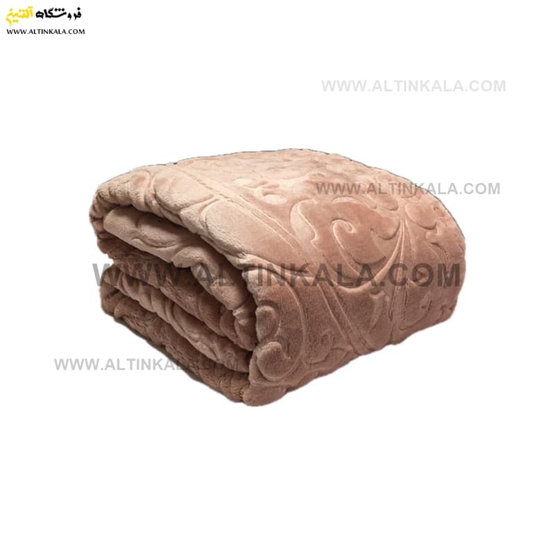 پتو گلبافت برجسته یکنفره رنگ کالباسی