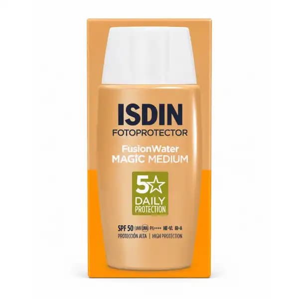 ضد آفتاب رنگی ایزدین فیوژن واتر مجیک مدیوم SPF 50 مدل Fusion Water MAGIC Medium حجم 50 میلیلیتر