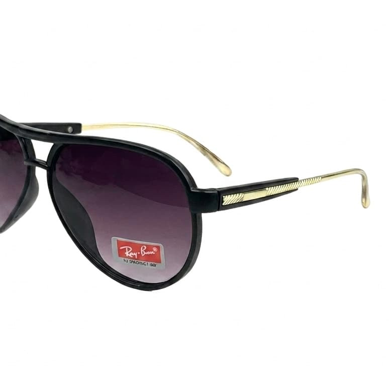 عینک آفتابی مردانه برند Ray ban فریم کائوچو مشکی یووی 400 — تصویر ۴