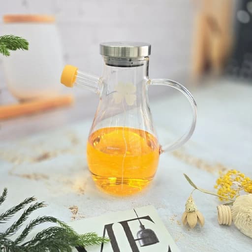 جاروغنی شیشه ای طرح گل درب استیل
