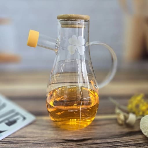 جاروغنی شیشه ای طرح گل درب بامبو