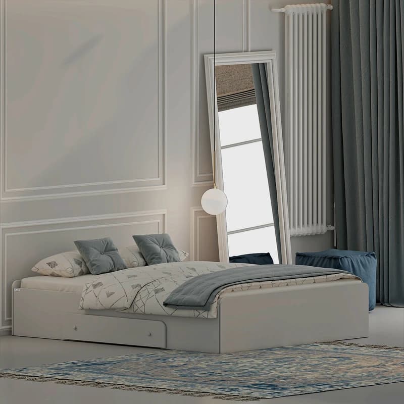 تخت خواب ملامینه دو نفره مدل FH969 سایز 160×200 سانتی متر — تصویر ۲