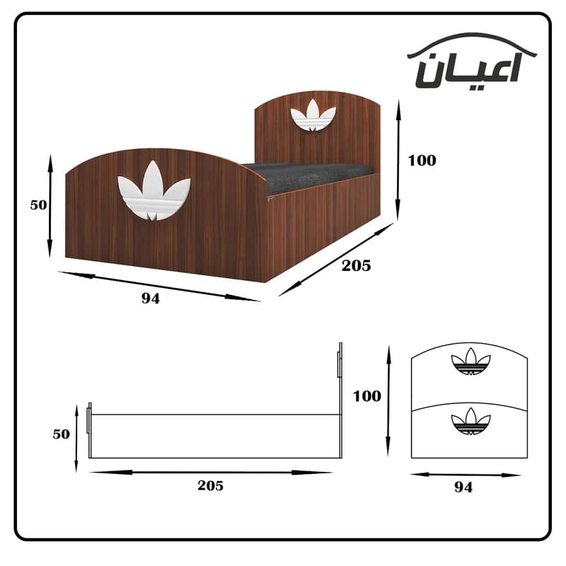 تخت خواب یک نفره مدل FH458 طرح اسپرت سایز 90×200 سانتی متر — تصویر ۵