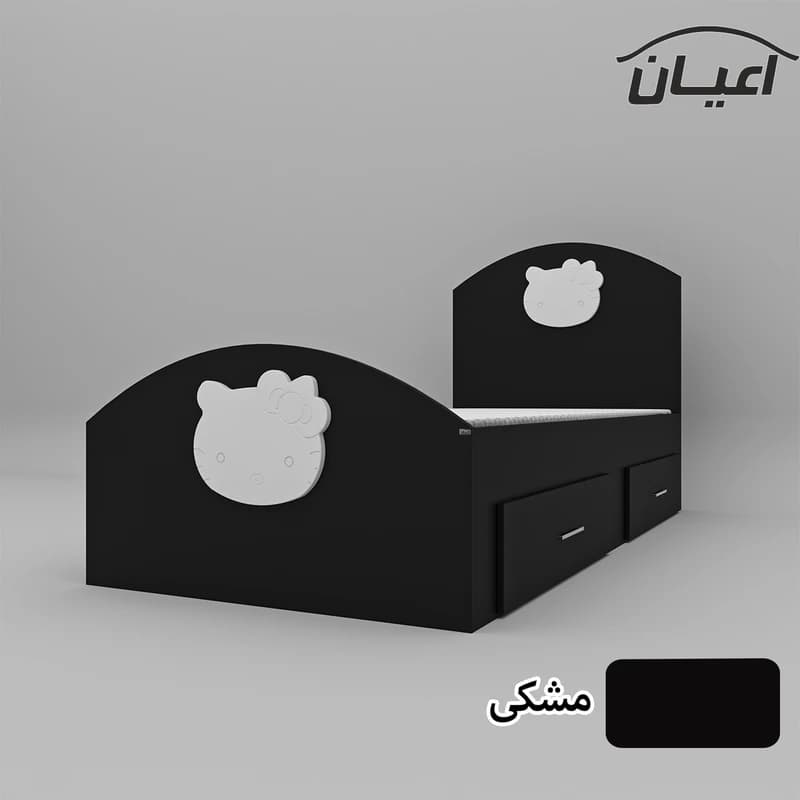 تخت خواب یکنفره مدل FH572 سایز 90×200 سانتی متر طرح کیتی — تصویر ۵
