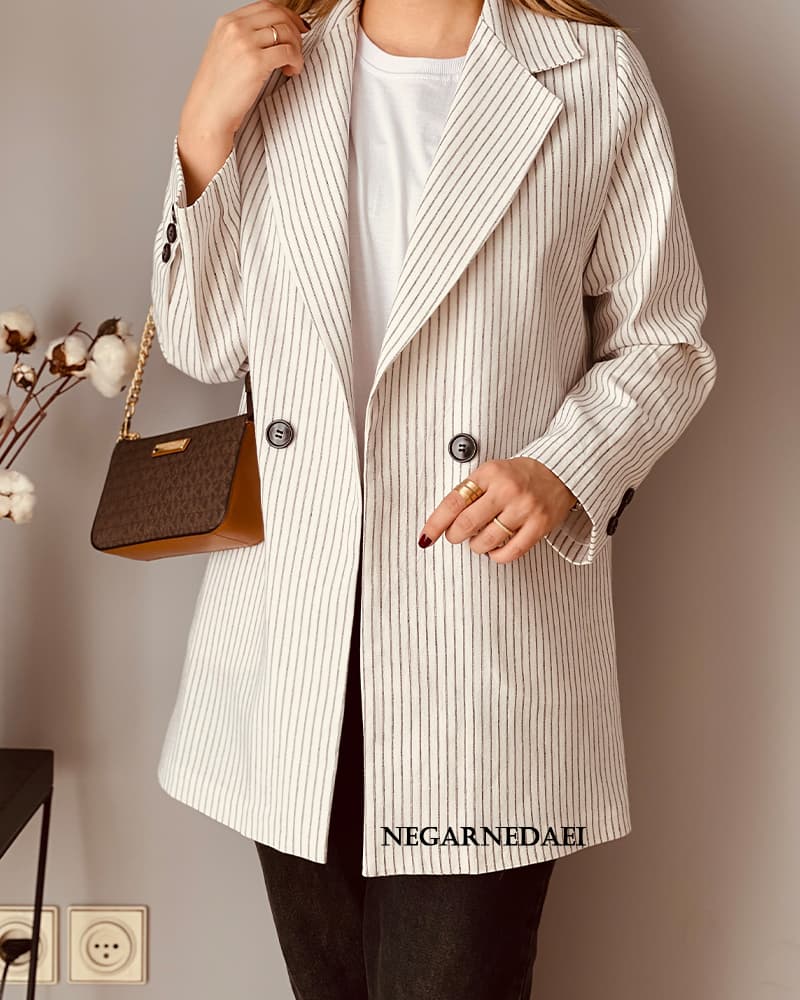 کت لینن راه راه Marble — تصویر ۲