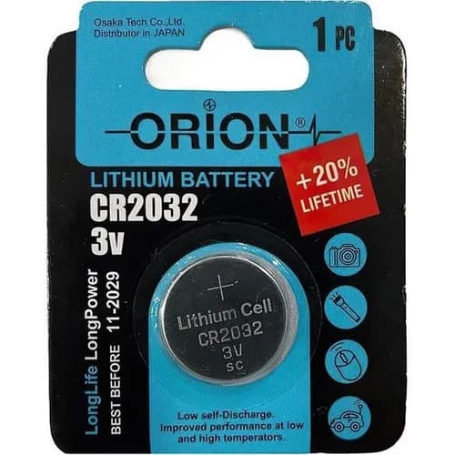 باتری سکه ای 3 ولت CR2032 مارک ORION ( بسته تک عددی)