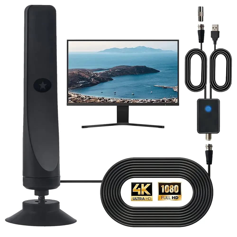 آنتن دیجیتال رومیزی برای تلویزیون با تقویتکننده سیگنال و پشتیبانی از 4K برند Generic مدل Wave Max 2025