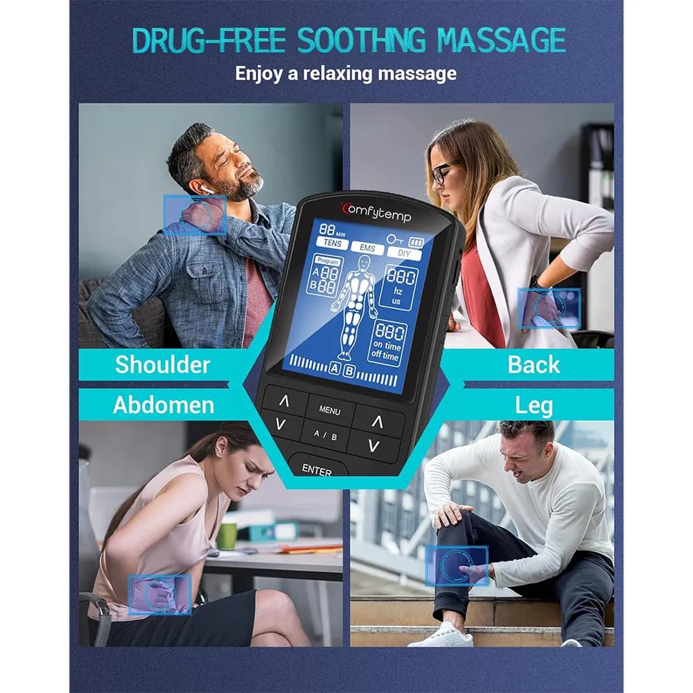 دستگاه ماساژ الکتریکی دو کاناله برای تسکین درد عضلات برند Comfytemp مدل Comfytemp Dual Channel TENS Machine — تصویر ۸
