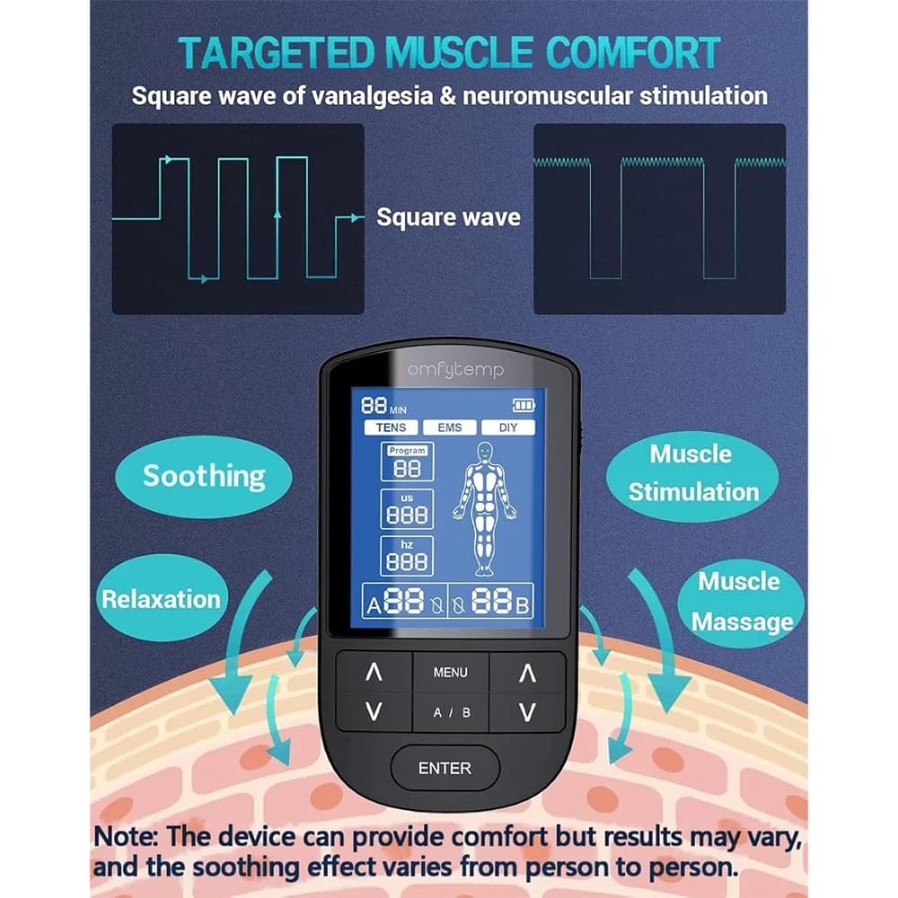 دستگاه ماساژ الکتریکی دو کاناله برای تسکین درد عضلات برند Comfytemp مدل Comfytemp Dual Channel TENS Machine — تصویر ۴
