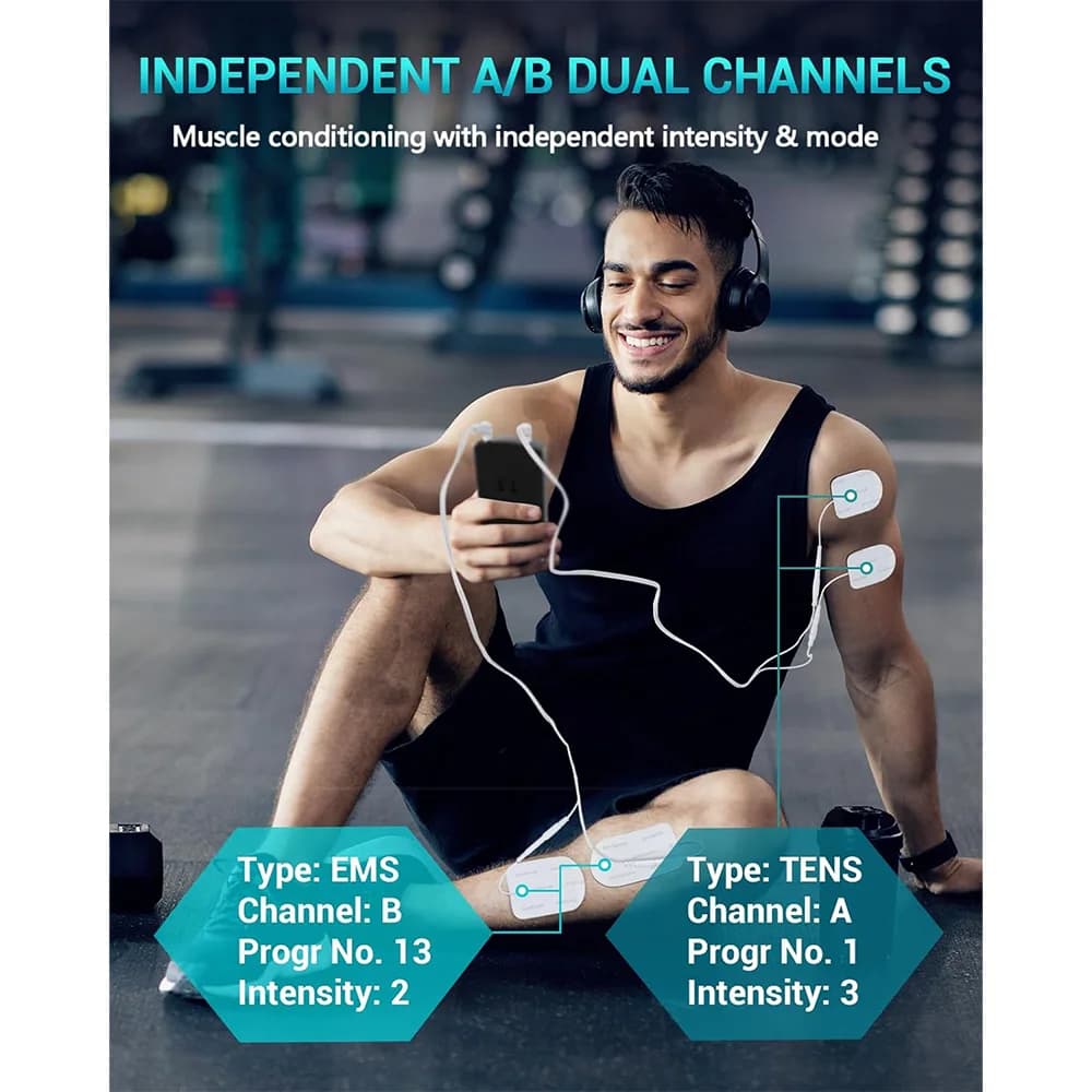 دستگاه ماساژ الکتریکی دو کاناله برای تسکین درد عضلات برند Comfytemp مدل Comfytemp Dual Channel TENS Machine — تصویر ۳