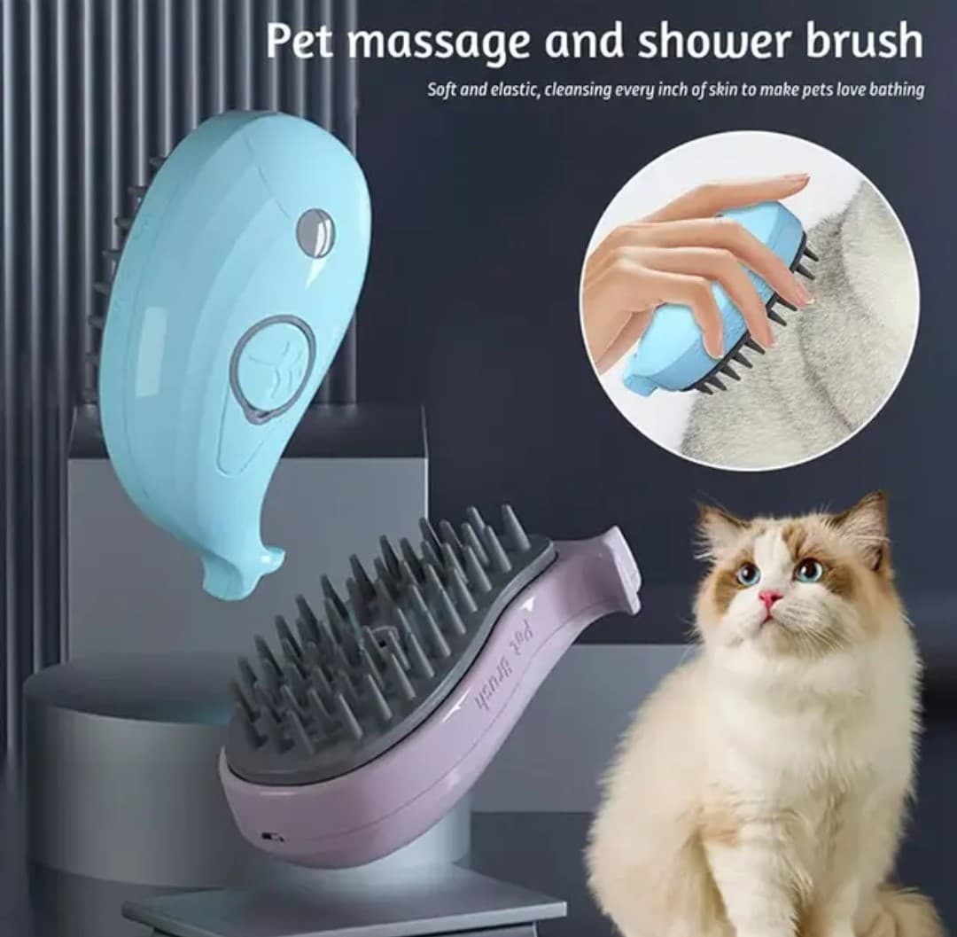 برس ماساژ بخار دار طرح نهنگ پت اسپا PetSpa Spray Massage comb