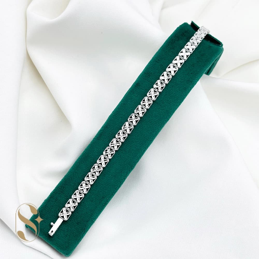 دستبند نقره زنانه مدل جواهری کد SilverSet-D573