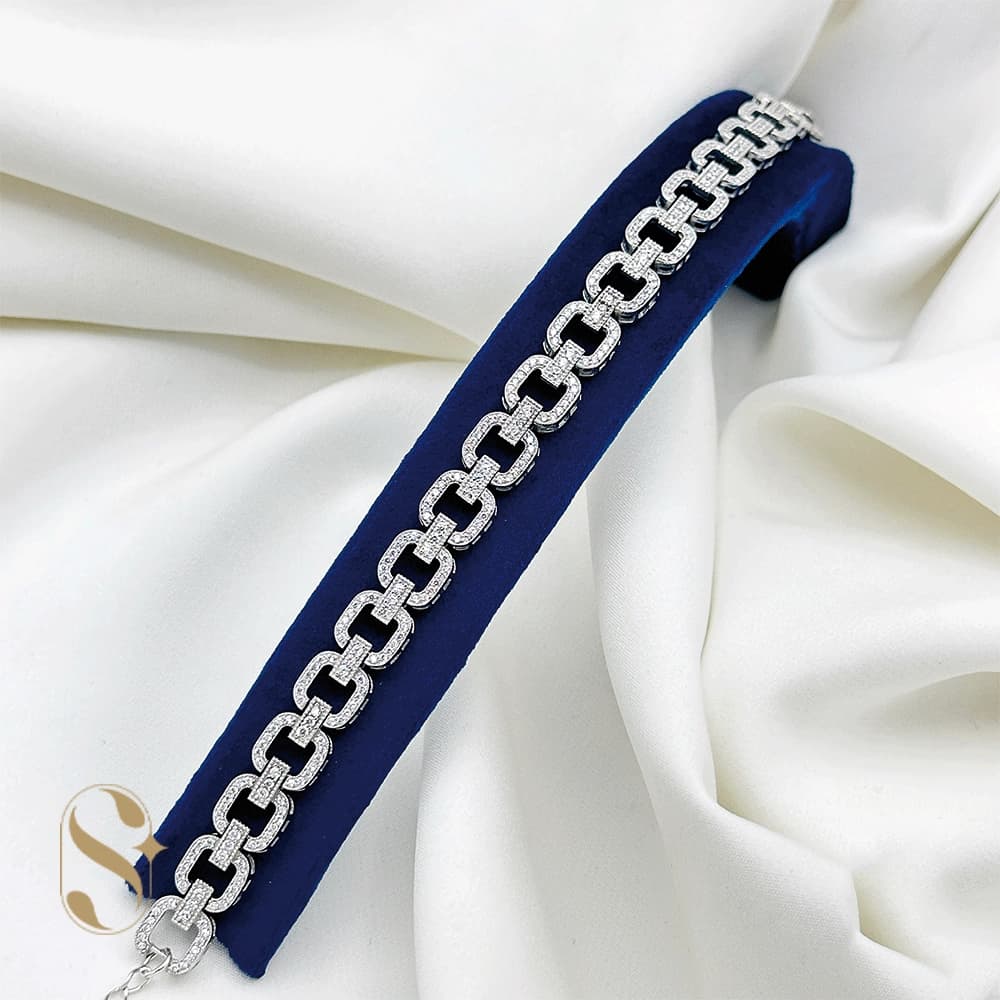 دستبند نقره زنانه مدل جواهری کد SilverSet-D312